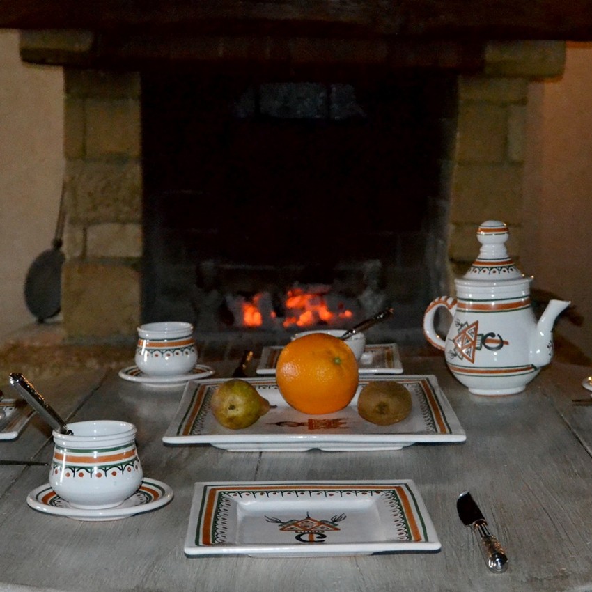 Plat carré Khelel beige - L 30 cm