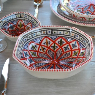 Service de table avec bol Bakir rouge - 6 pers