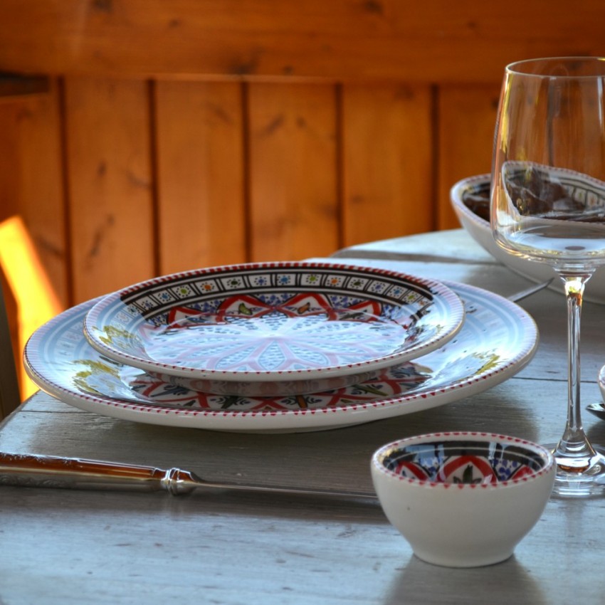 Lot de 6 assiettes plates Bakir rouge - Diam 24 cm