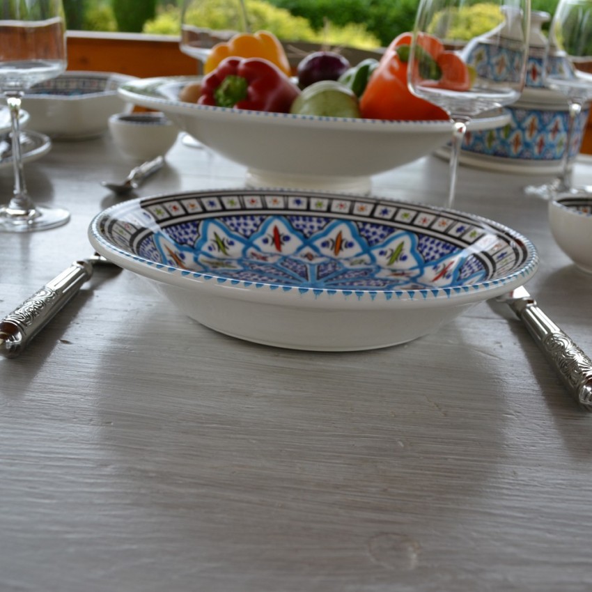 Lot de 6 assiettes creuses Bakir turquoise - D 24 cm