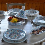 Lot de 6 assiettes creuses Marocain turquoise Liseré - D 24 cm