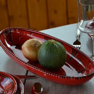 Service de table Tatoué rouge - 12 pers