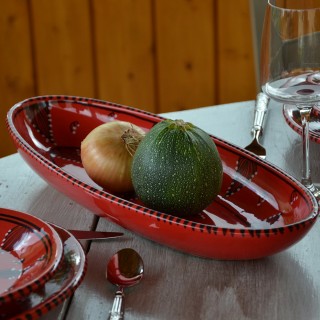 Service de table Tatoué rouge - 8 pers