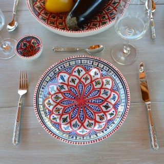 Service à couscous assiettes creuses Bakir rouge - 12 pers