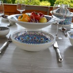 Service à couscous assiettes jattes Bakir turquoise - 6 pers