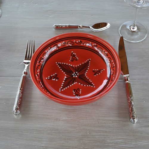 Service à couscous assiettes jattes Tatoué rouge - 12 pers 2