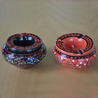 Lot de 2 mini cendriers Marrakech Noir et Rouge