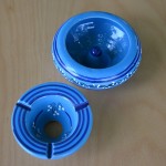 Cendrier moyen modèle anti fumée Tatoué bleu - D 12 cm