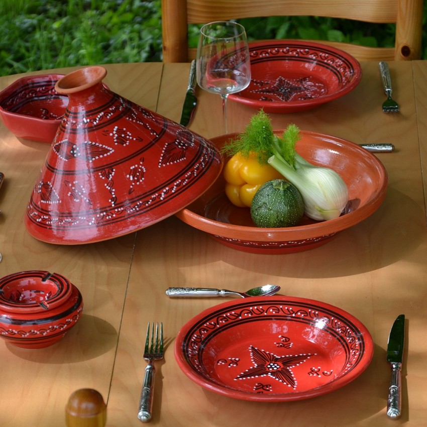 Lot De 6 Assiettes Tebsi Bakir Turquoise - D 23 Cm