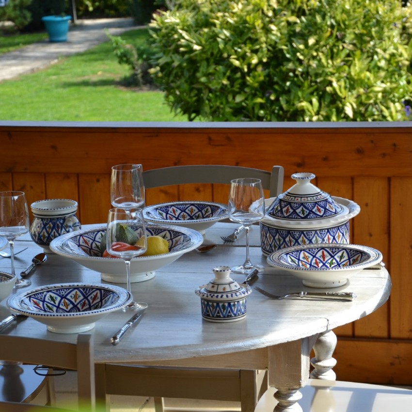 Lot de 6 assiettes Tebsi Bakir bleu - D 23 cm