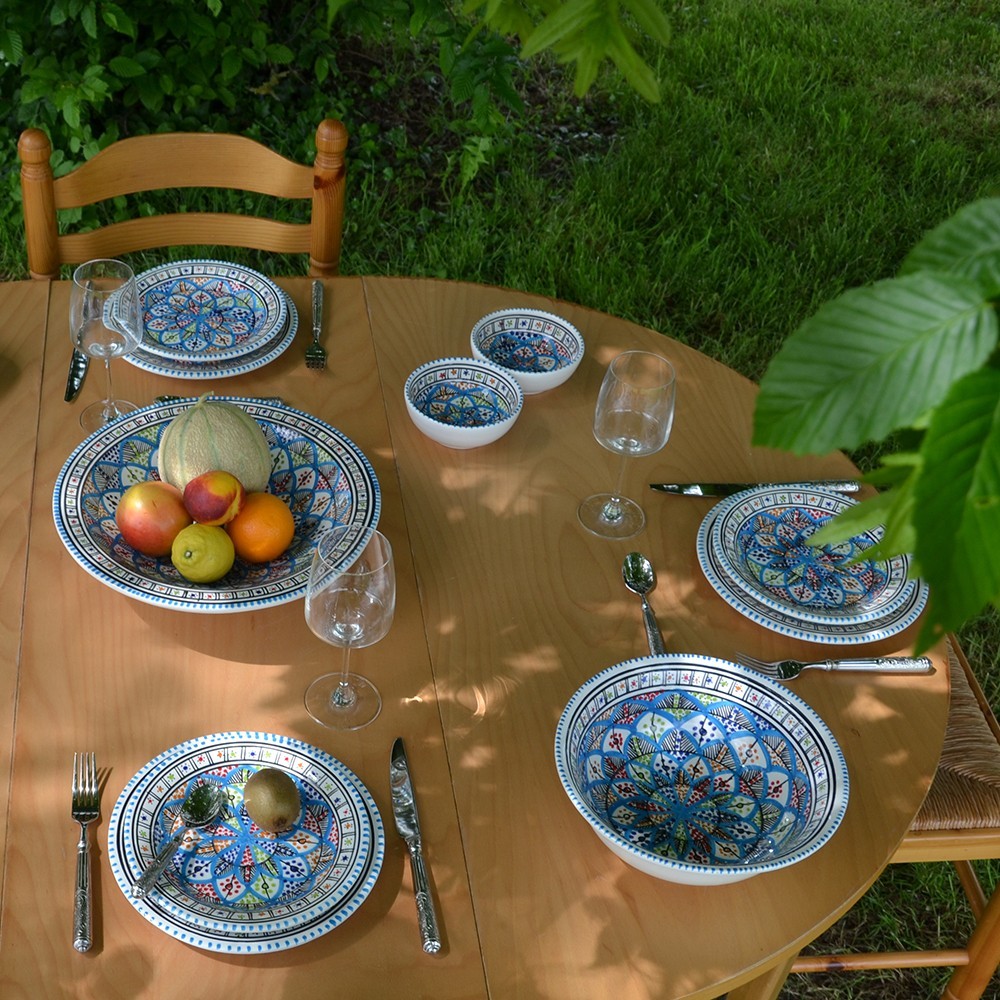 Yodeco Posacenere Artigianale Bakir Royal Turchese Con Coperchio - Lavorato A Mano In Tunisia - Diametro 12 Cm, Altezza 7 Cm - Lavabile In Lavastoviglie