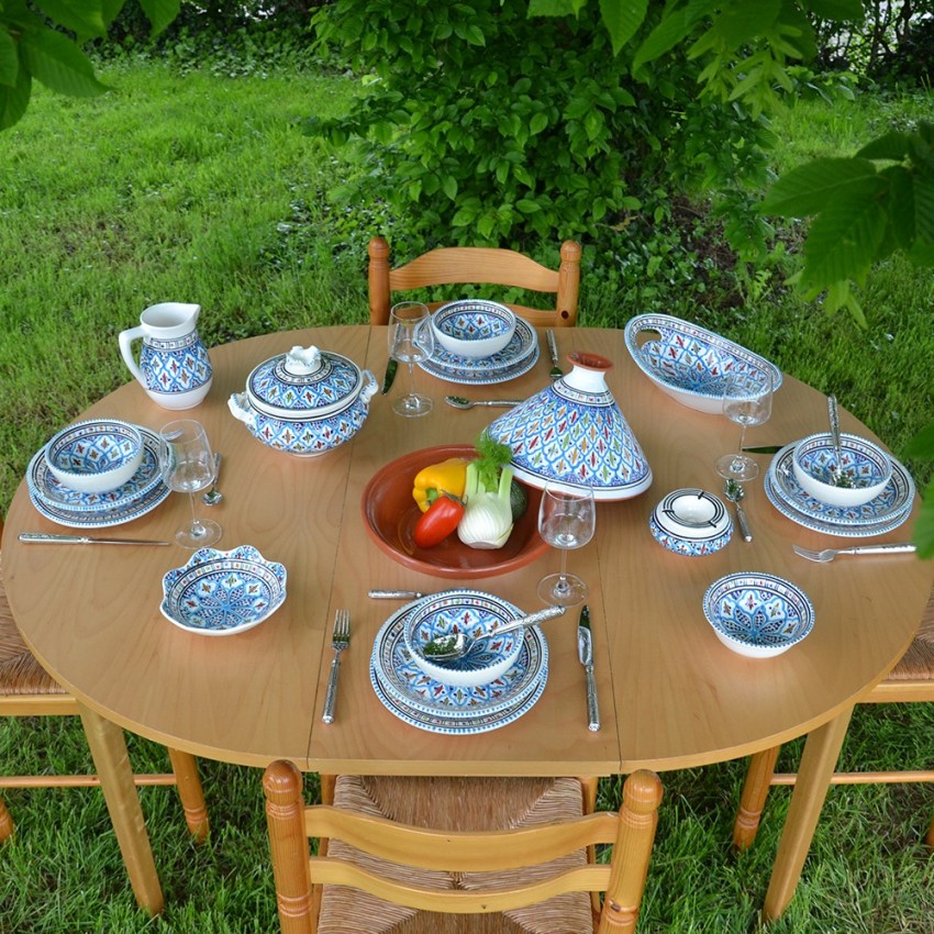 Jatte fleur  Jileni turquoise D 19 cm