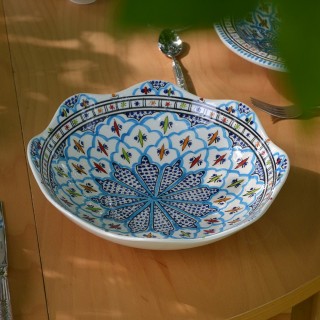 Jatte fleur  Jileni turquoise D 24 cm