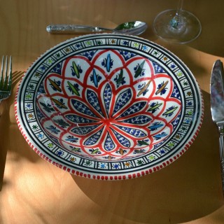 Service couscoussier assiettes Tebsis Bakir rouge - 8 pers