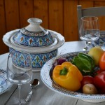 Service à couscous assiettes jattes Bakir turquoise - 8 pers
