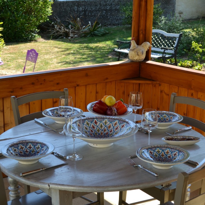 Service à couscous assiettes Tebsis Bakir turquoise - 8 pers