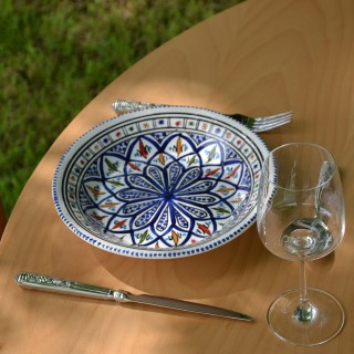 Service à tajine assiettes creuses Bakir bleu - 8 pers