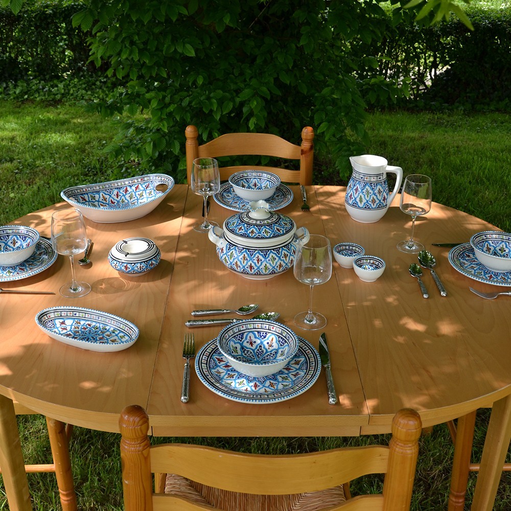 Service de table Marocain turquoise - 12 pers