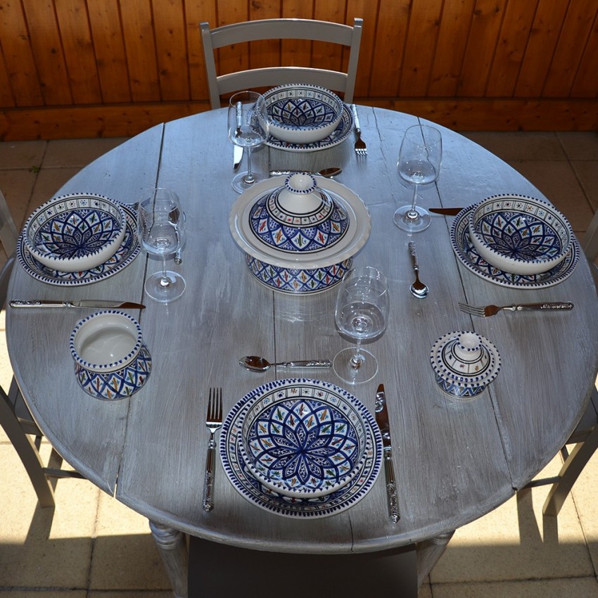 Service à soupe Jileni bleu - 8 pers