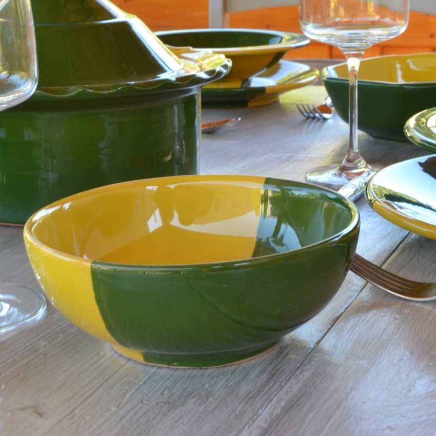 Service à soupe Kerouan jaune et vert - 8 pers