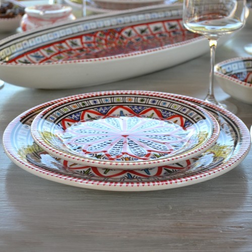 Lot de 6 assiettes plates Bakir rouge - D 28 cm 2