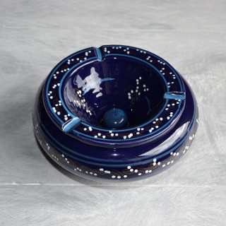 Cendrier marocain Tatoué bleu nuit - Grand modèle