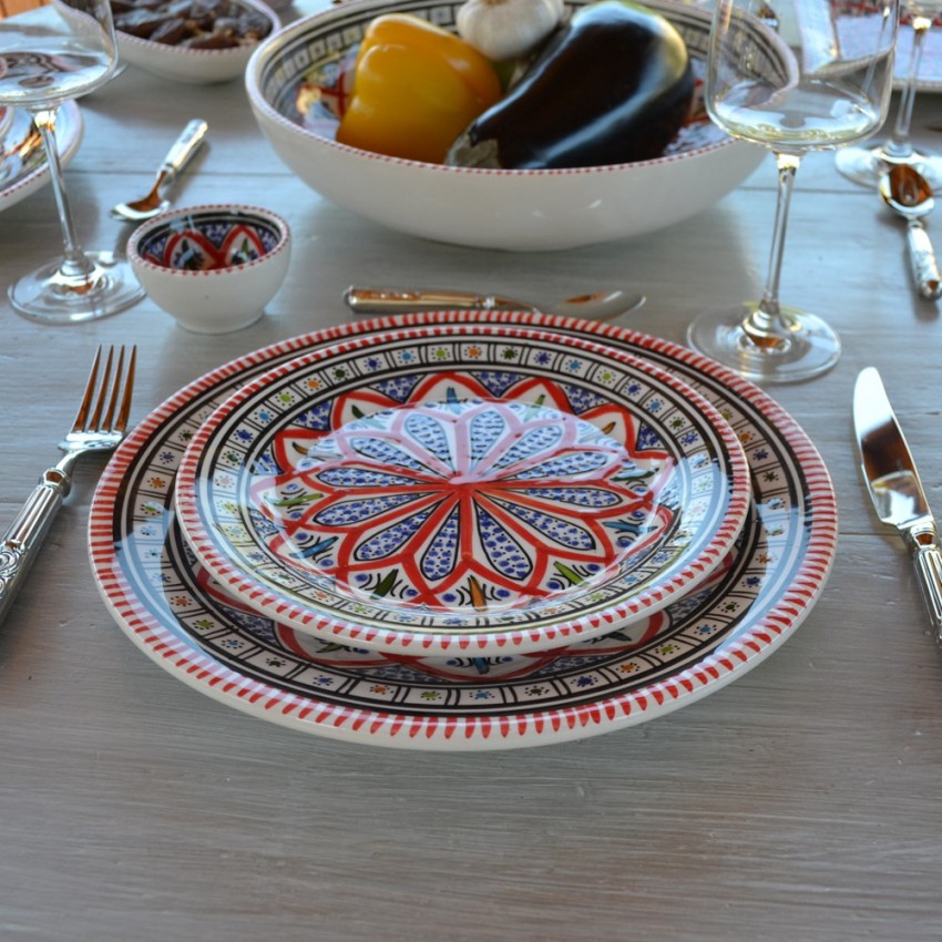 Service à dessert Bakir rouge - 8 pers