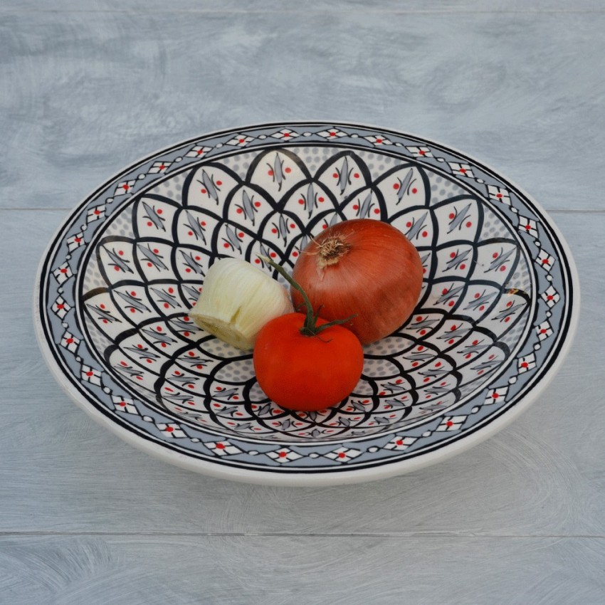 Service à couscous assiettes Tebsi Bakir gris - 12 pers 