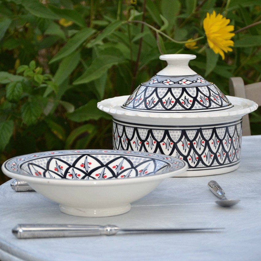 Lot de 6 assiettes Tebsi Bakir gris - D 23 cm