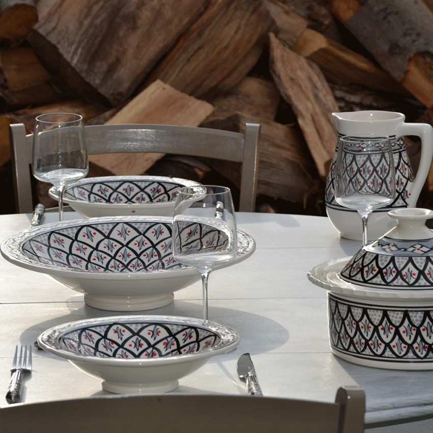 Plat Tebsi Bakir gris - D 33 cm