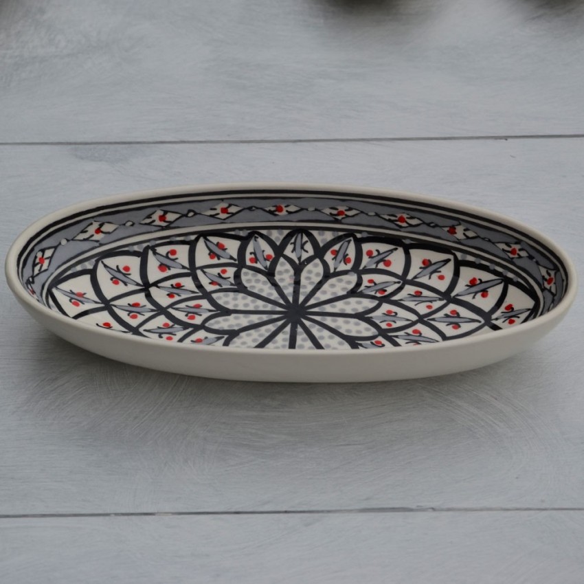 Plat ovale Bakir gris - L 24 cm