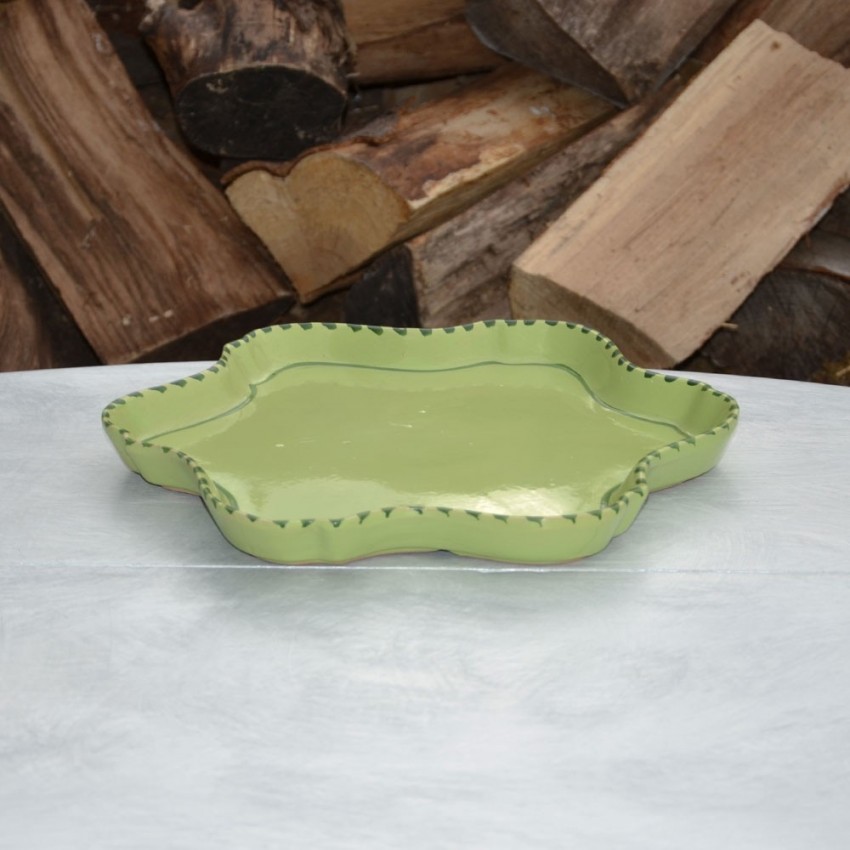 Service apéritif Fleur Tatoué Vert