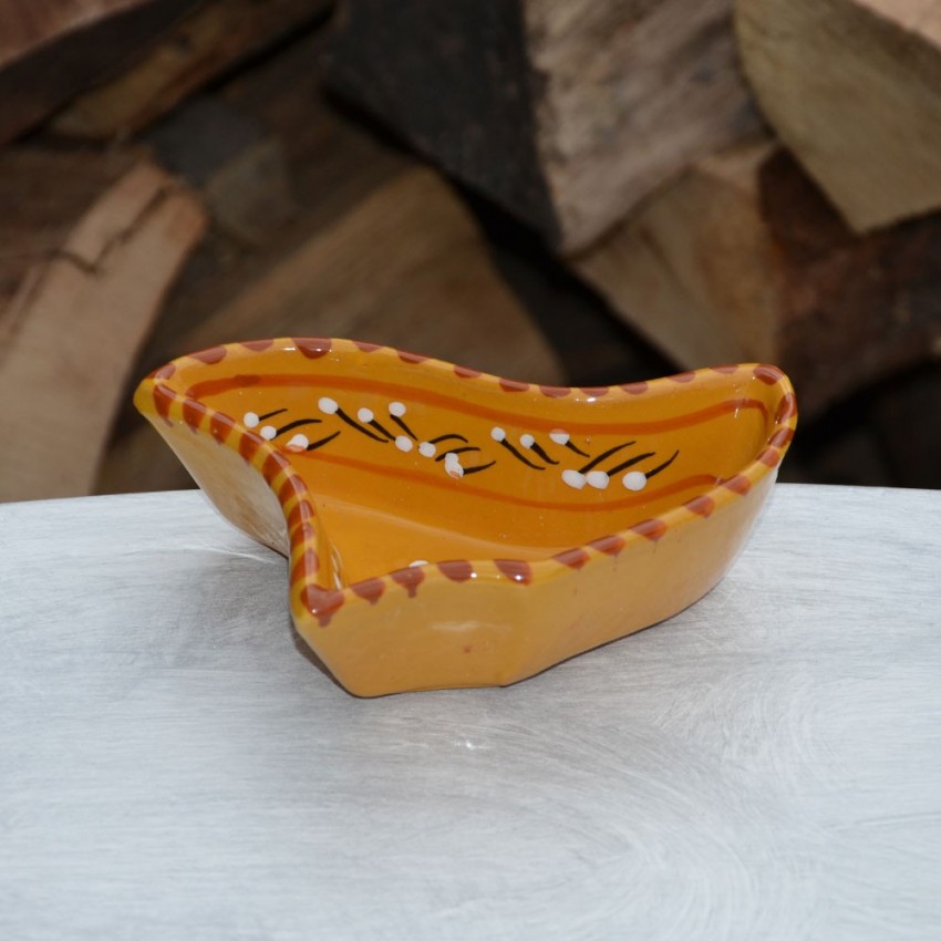 Service apéritif Fleur Tatoué jaune moutarde