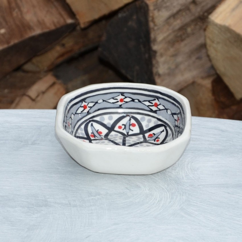 Plat octogonal Bakir gris - L 10 cm