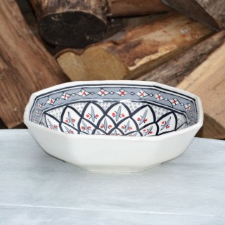 Plat octogonal Bakir gris - L 25 cm