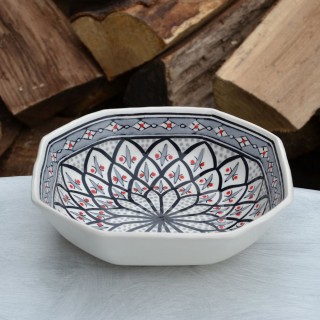 Plat octogonal Bakir gris - L 25 cm