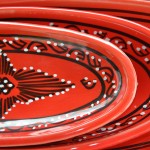 Plat ovale Tatoué rouge - L 24 cm