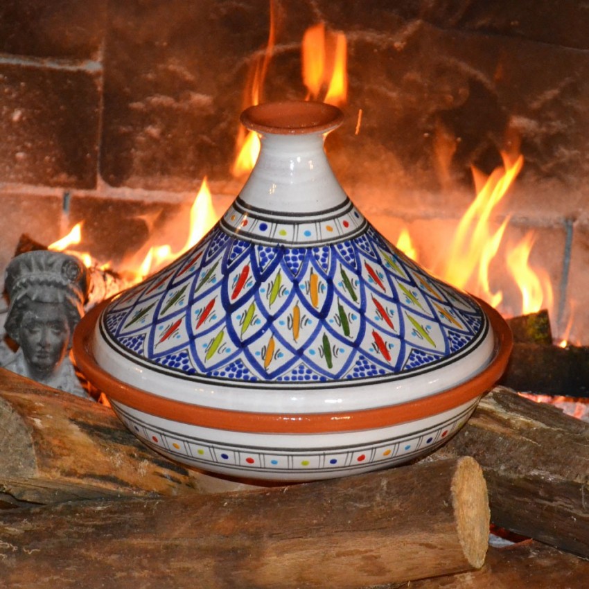 Tajine Bakir bleu - D 31 cm traditionnel