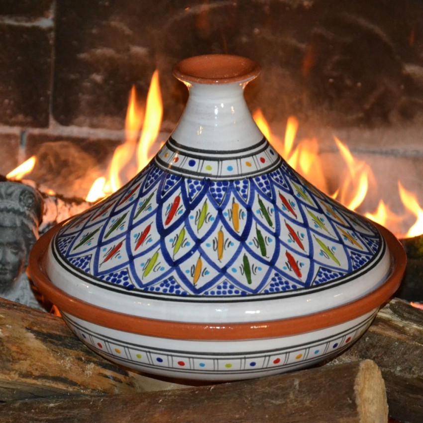 Tajine Bakir bleu - D 31 cm traditionnel