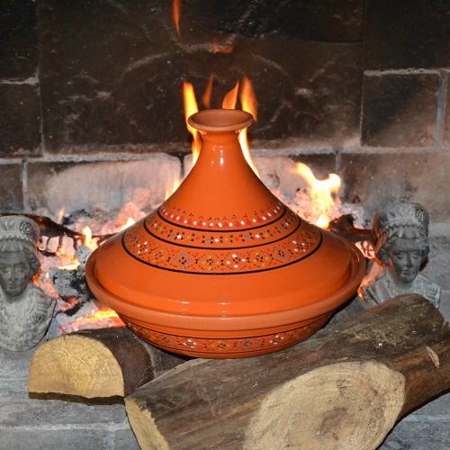 Tajine Marrakech Orange - D 31 cm traditionnel 2