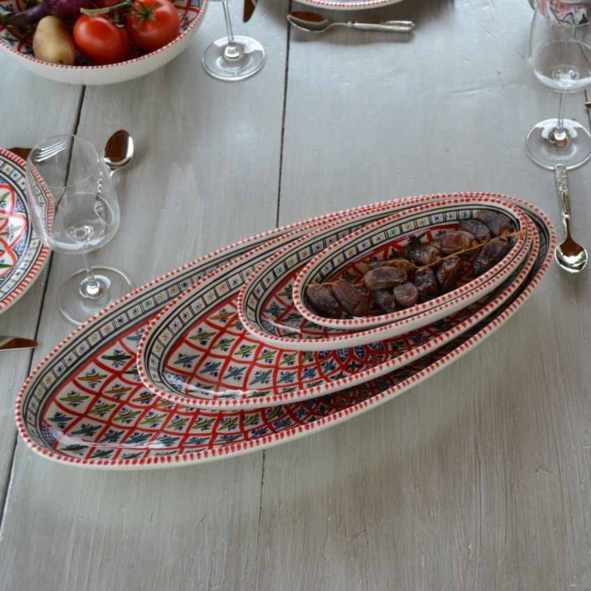 Plat ovale Bakir rouge - L 20 cm
