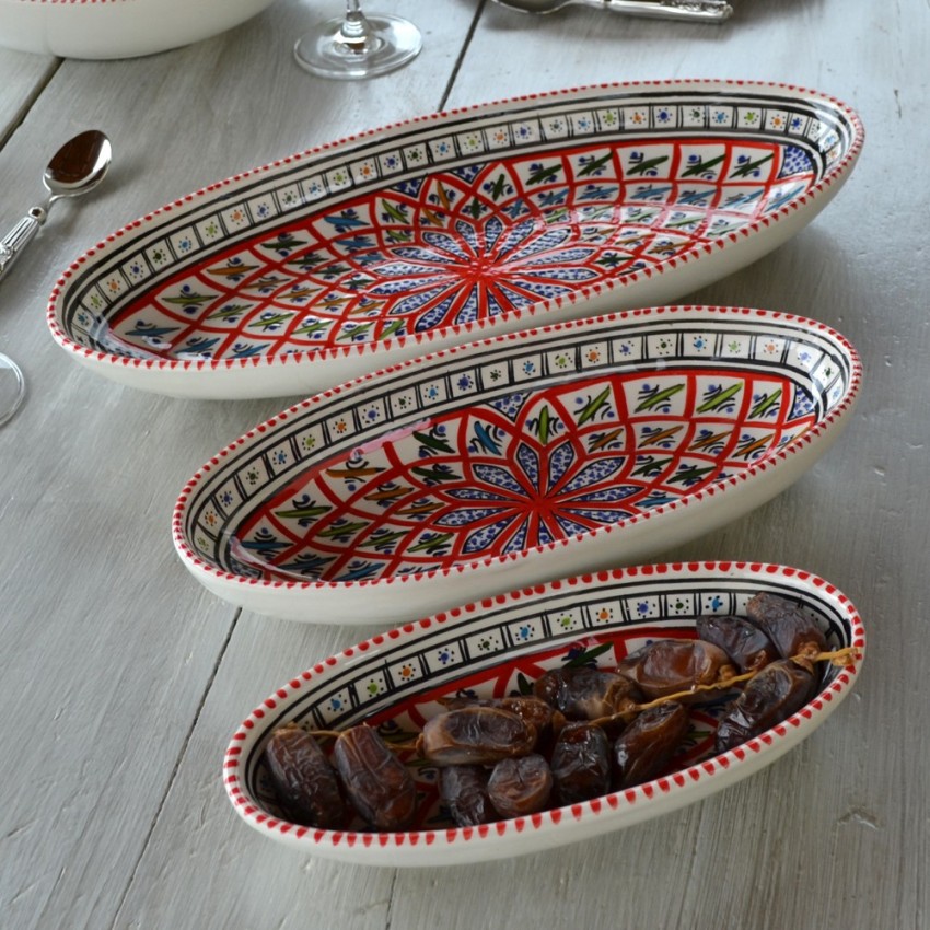 Plat ovale Bakir rouge - L 20 cm