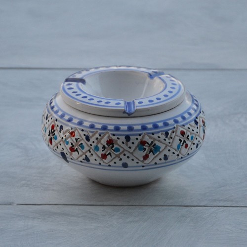 Cendrier anti fumée Marrakech blanc - Moyen modèle 2