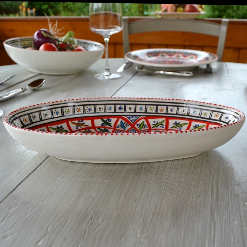 Plat ovale Bakir rouge - L 24 cm