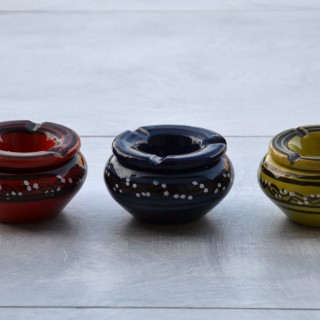 Cendrier anti fumée Tatoué bleu foncé - Mini modèle