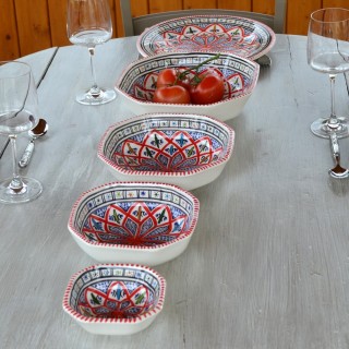 Plat octogonal Bakir rouge - L 11 cm