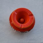 Cendrier petit modèle anti fumée Tatoué orange - D 12 cm