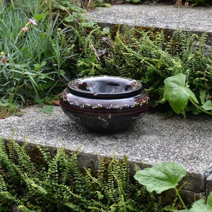 Cendrier oriental Tatoué Noir - Grand modèle