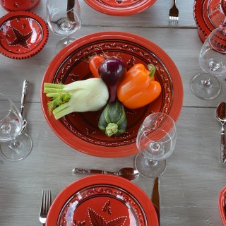 Plat Tebsi Tatoué rouge - D 37 cm