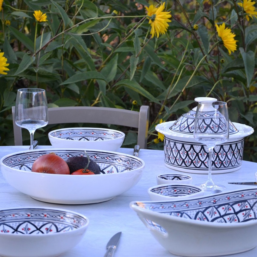Service à couscous assiettes jattes Bakir gris - 8 pers
